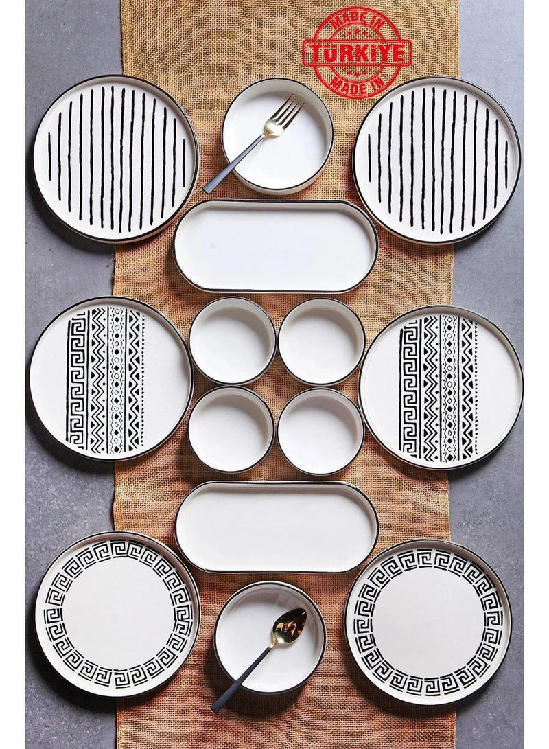Kitchen Life Sio Savior 14-Piece Serving 6-Person Ceramic Breakfast Set – Made in Turkey - Image 1